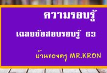 ติวข้อสอบความรอบรู้ 2563 สอบครูผู้ช่วย ความรอบรู้63