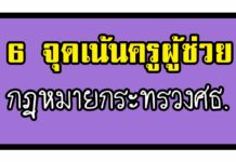 จุดเน้นพรบ.ระเบียบบริหารราชการกระทรวงศึกษาธิการ อัพเดทล่าสุด 6 จุดเน้นครูผู้ช่วย เรื่อง พระราชบัญญัติระเบียบบริหารราชการกระทรวงศึกษาธิการ พ.ศ. 2546