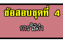 ข้อสอบการคิดวิเคราะห์เชิงภาษา |การใช้คำในภาษาไทย ชุดที่ 4 การใช้คำ2
